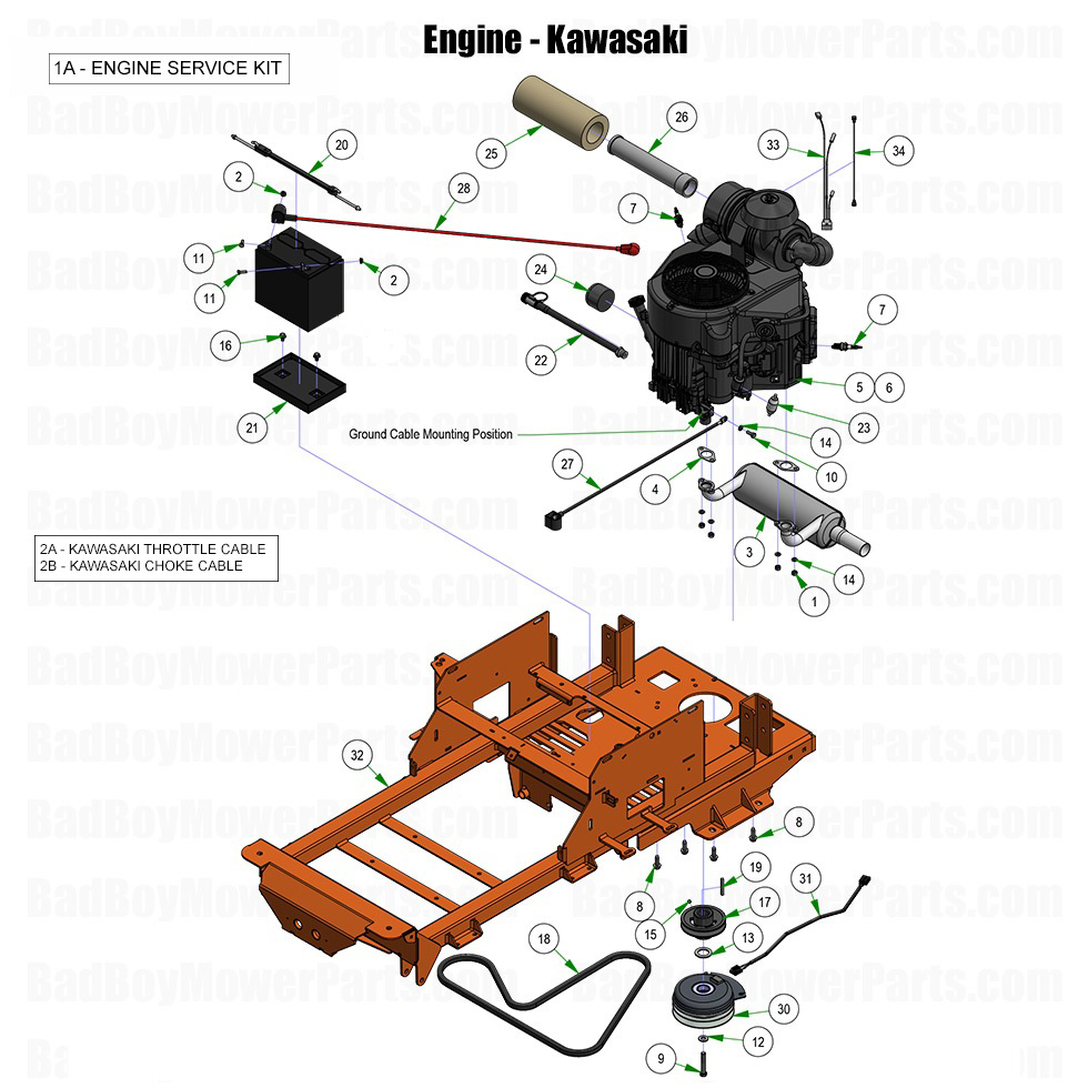 3751 - Bad Boy Mower Parts Lookup > 2025 > Maverick HD > Engine - Kawasaki FX691/FX730